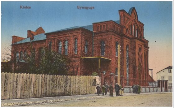 The great synagogue of Kielce, prewar postcard